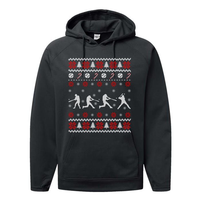 Baseball Players Ugly Christmas Sweater Xmas Gift Performance Fleece Hoodie