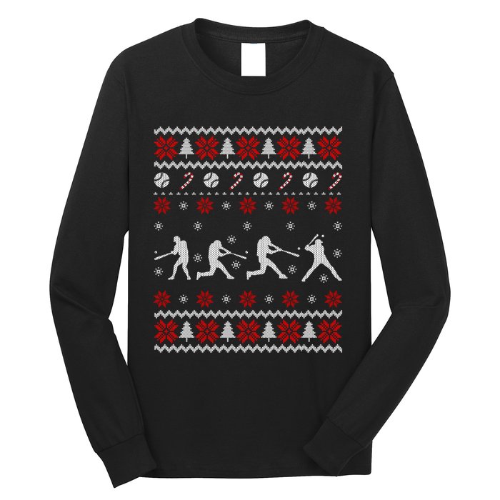 Baseball Players Ugly Christmas Sweater Xmas Gift Long Sleeve Shirt