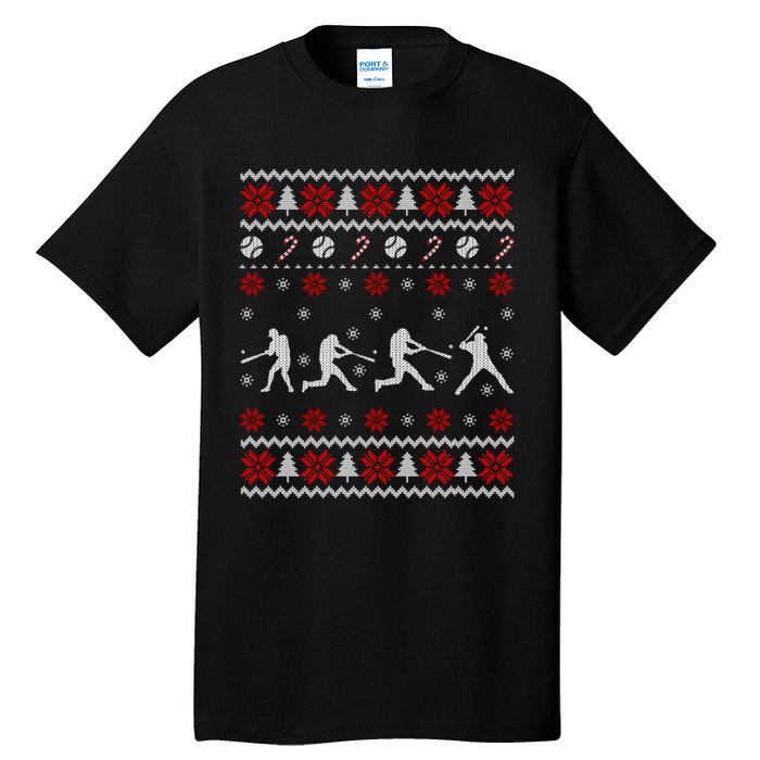 Baseball Players Ugly Christmas Sweater Xmas Gift Tall T-Shirt