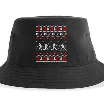 Baseball Players Ugly Christmas Sweater Xmas Gift Sustainable Bucket Hat