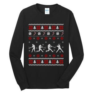 Baseball Players Ugly Christmas Sweater Xmas Gift Tall Long Sleeve T-Shirt