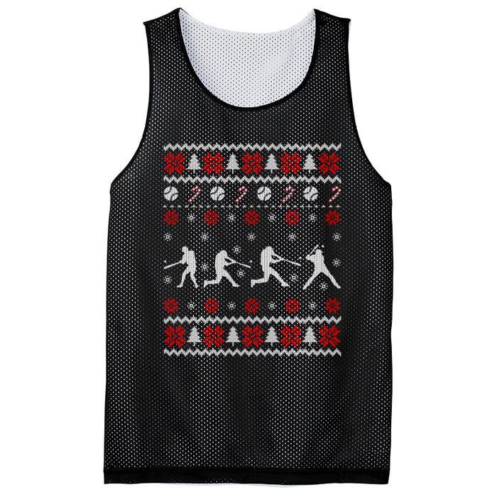 Baseball Players Ugly Christmas Sweater Xmas Gift Mesh Reversible Basketball Jersey Tank