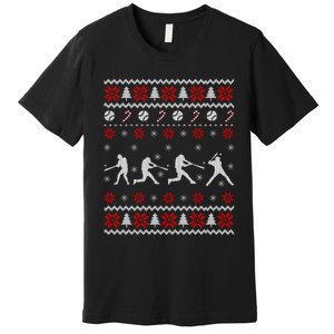 Baseball Players Ugly Christmas Sweater Xmas Gift Premium T-Shirt