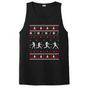 Baseball Players Ugly Christmas Sweater Xmas Gift PosiCharge Competitor Tank