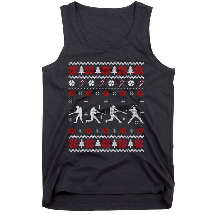 Baseball Players Ugly Christmas Sweater Xmas Gift Tank Top