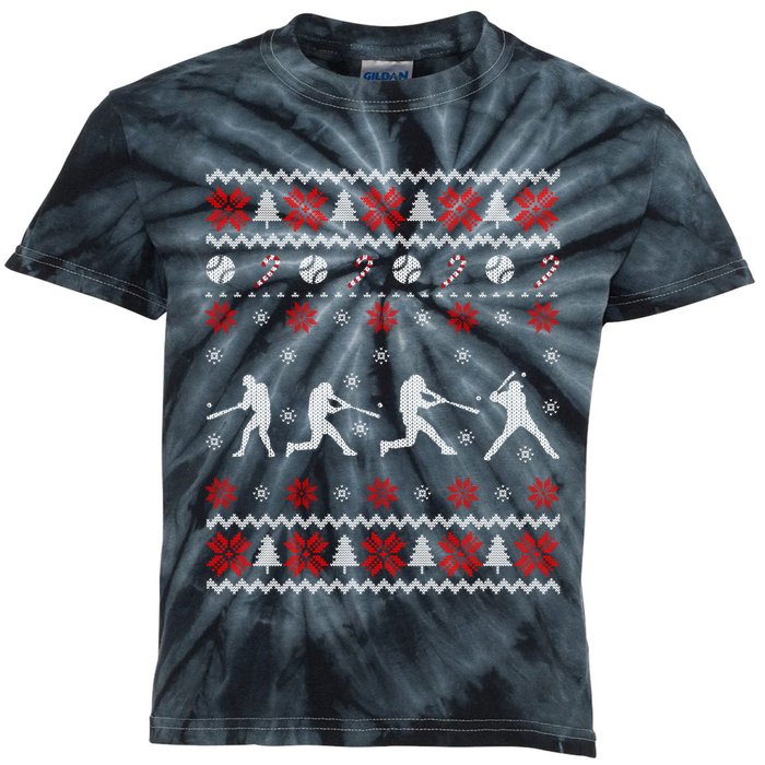 Baseball Players Ugly Christmas Sweater Xmas Gift Kids Tie-Dye T-Shirt