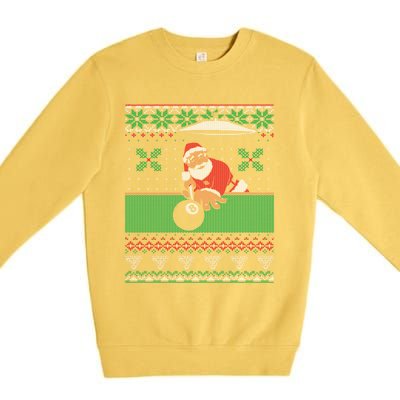 Billiards Pool Ugly Christmas Sweater Style Gift Premium Crewneck Sweatshirt