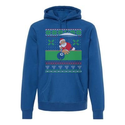 Billiards Pool Ugly Christmas Sweater Style Gift Premium Hoodie