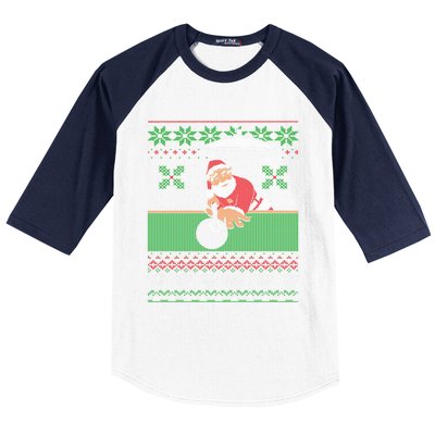 Billiards Pool Ugly Christmas Sweater Style Gift Baseball Sleeve Shirt