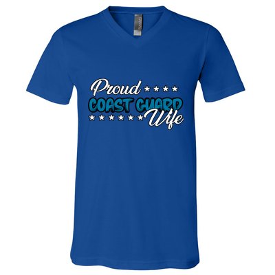 Bold Proud Uscg Coast Guard Wife Gift V-Neck T-Shirt