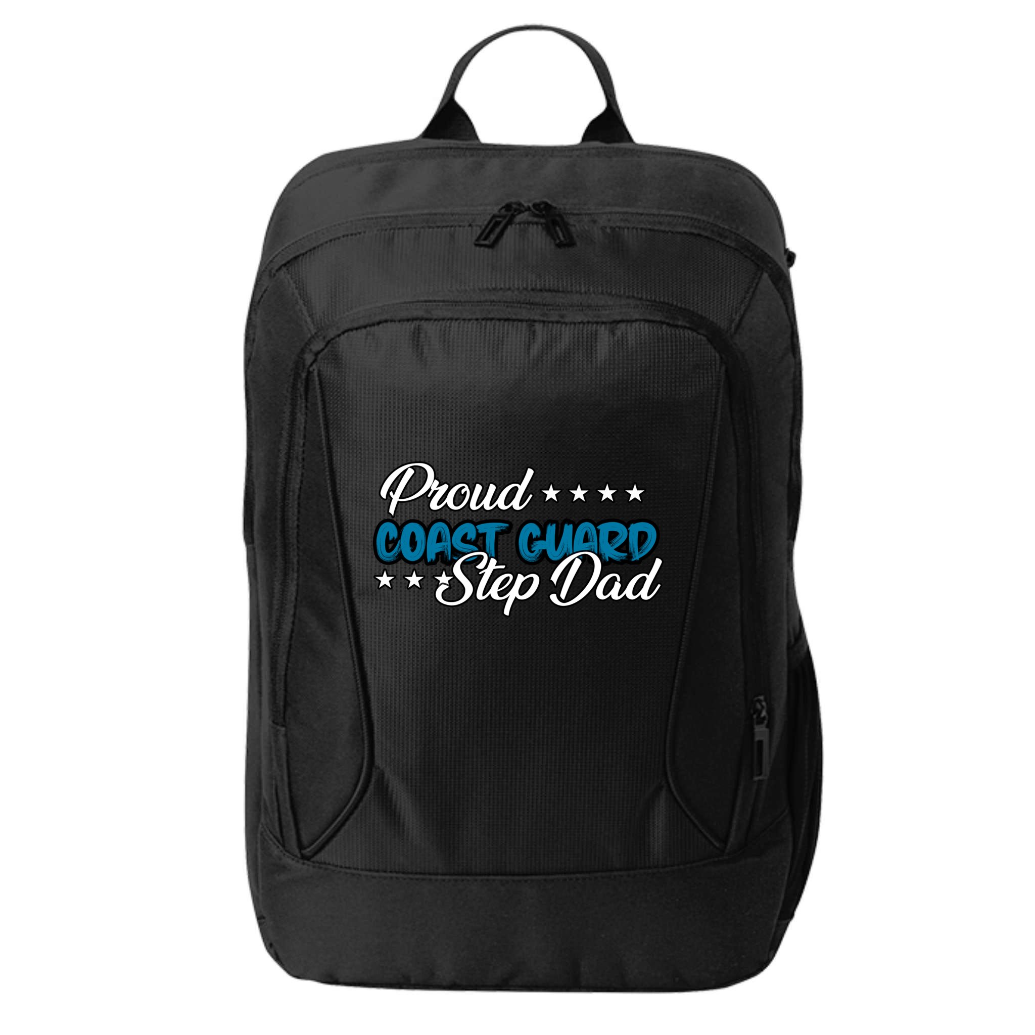 Bold Proud Uscg Coast Guard Step Dad Funny Gift City Backpack