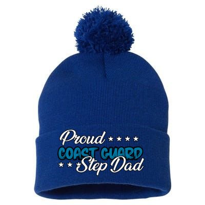 Bold Proud Uscg Coast Guard Step Dad Funny Gift Pom Pom 12in Knit Beanie