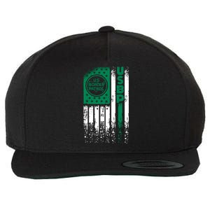 Border Patrol Us Flag Thin Green Line Law Enforcement Wool Snapback Cap