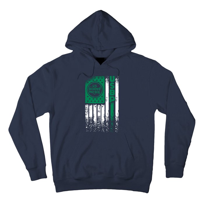 Border Patrol Us Flag Thin Green Line Law Enforcement Hoodie