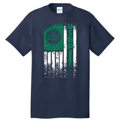 Border Patrol Us Flag Thin Green Line Law Enforcement Tall T-Shirt