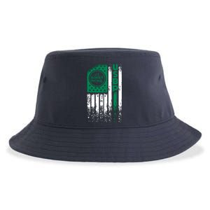 Border Patrol Us Flag Thin Green Line Law Enforcement Sustainable Bucket Hat