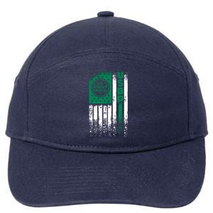 Border Patrol Us Flag Thin Green Line Law Enforcement 7-Panel Snapback Hat