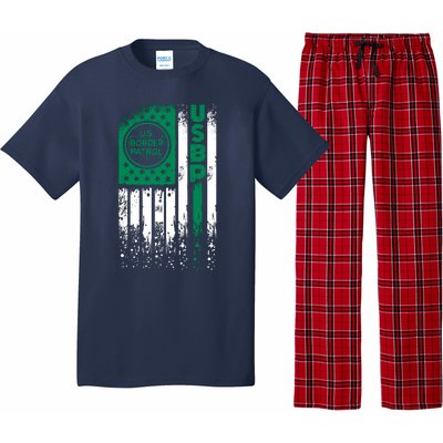 Border Patrol Us Flag Thin Green Line Law Enforcement Pajama Set