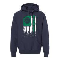 Border Patrol Us Flag Thin Green Line Law Enforcement Premium Hoodie