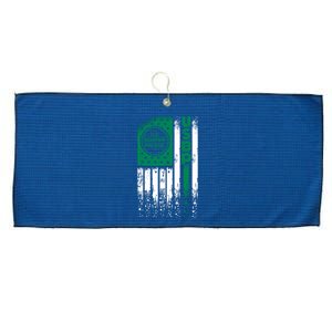 Border Patrol Us Flag Thin Green Line Law Enforcement Large Microfiber Waffle Golf Towel