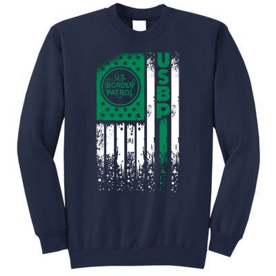 Border Patrol Us Flag Thin Green Line Law Enforcement Tall Sweatshirt