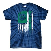 Border Patrol Us Flag Thin Green Line Law Enforcement Tie-Dye T-Shirt