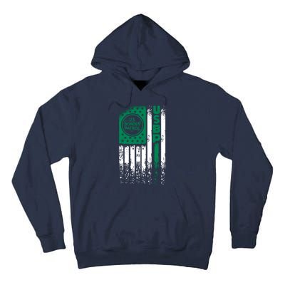 Border Patrol Us Flag Thin Green Line Law Enforcement Tall Hoodie