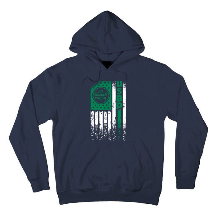 Border Patrol Us Flag Thin Green Line Law Enforcement Tall Hoodie