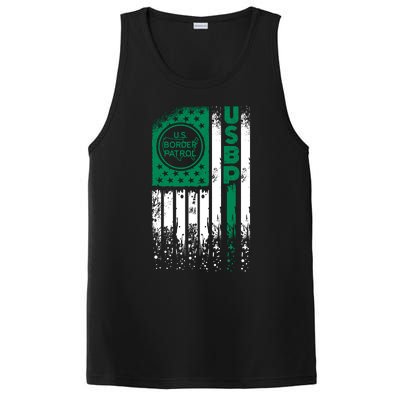 Border Patrol Us Flag Thin Green Line Law Enforcement PosiCharge Competitor Tank