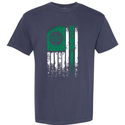 Border Patrol Us Flag Thin Green Line Law Enforcement Garment-Dyed Heavyweight T-Shirt