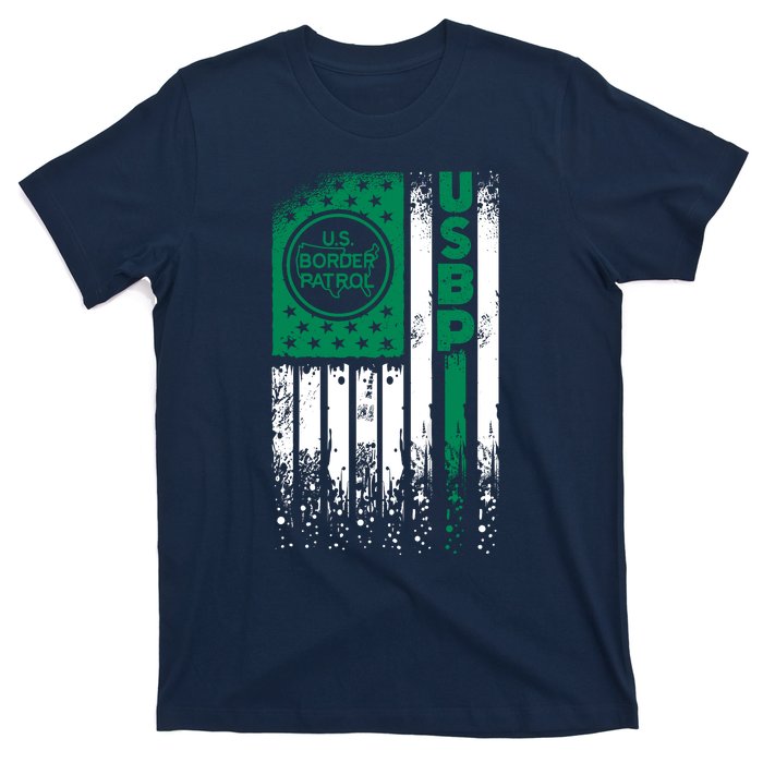 Border Patrol Us Flag Thin Green Line Law Enforcement T-Shirt