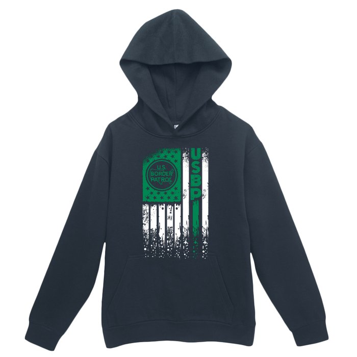 Border Patrol Us Flag Thin Green Line Law Enforcement Urban Pullover Hoodie