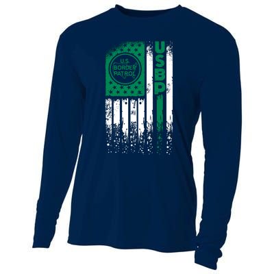 Border Patrol Us Flag Thin Green Line Law Enforcement Cooling Performance Long Sleeve Crew