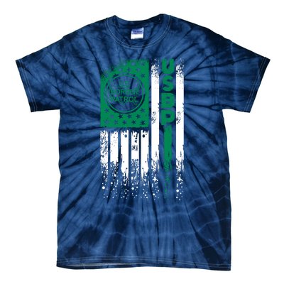 Border Patrol Us Flag Thin Green Line Law Enforcement Tie-Dye T-Shirt