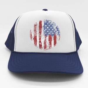 Baseball Player Usa American Flag 4th Of July Gift Trucker Hat