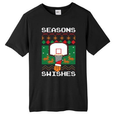 Basketball Player Ugly Christmas Sweater Seasons Swishes Tall Fusion ChromaSoft Performance T-Shirt