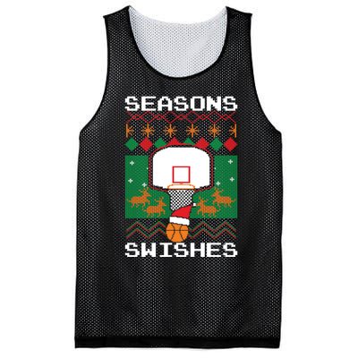 Basketball Player Ugly Christmas Sweater Seasons Swishes Mesh Reversible Basketball Jersey Tank