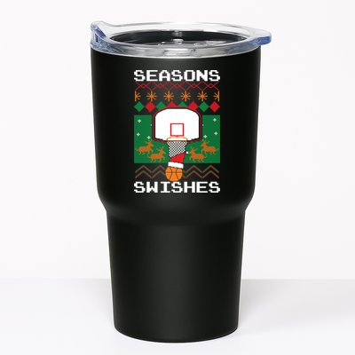 Basketball Player Ugly Christmas Sweater Seasons Swishes Tumbler