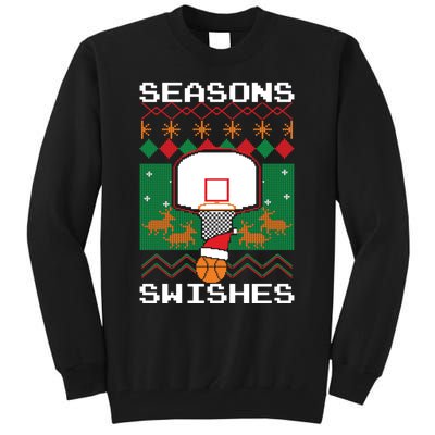 Basketball Player Ugly Christmas Sweater Seasons Swishes Tall Sweatshirt