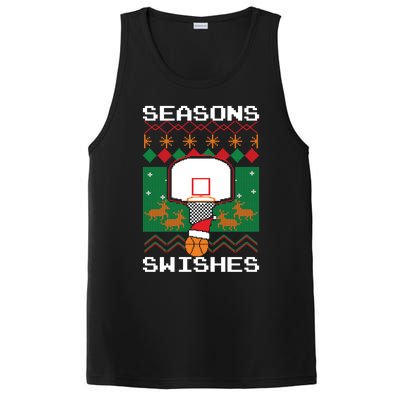 Basketball Player Ugly Christmas Sweater Seasons Swishes PosiCharge Competitor Tank