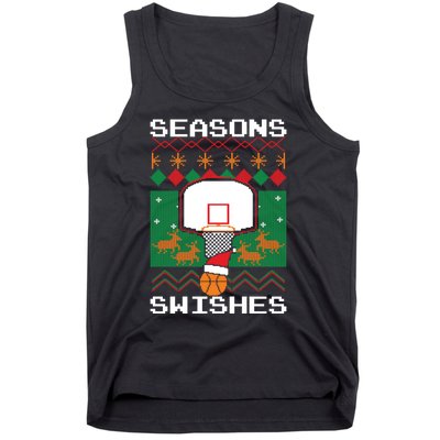 Basketball Player Ugly Christmas Sweater Seasons Swishes Tank Top