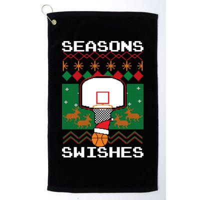Basketball Player Ugly Christmas Sweater Seasons Swishes Golf Towel