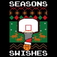 Basketball Player Ugly Christmas Sweater Seasons Swishes Visor