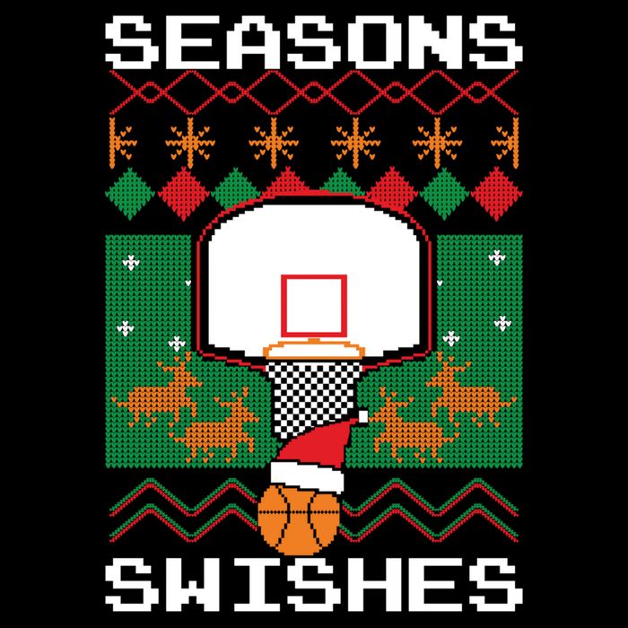 Basketball Player Ugly Christmas Sweater Seasons Swishes Visor