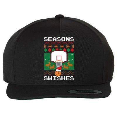 Basketball Player Ugly Christmas Sweater Seasons Swishes Wool Snapback Cap