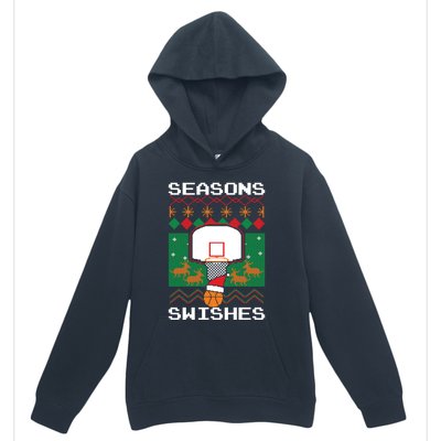 Basketball Player Ugly Christmas Sweater Seasons Swishes Urban Pullover Hoodie