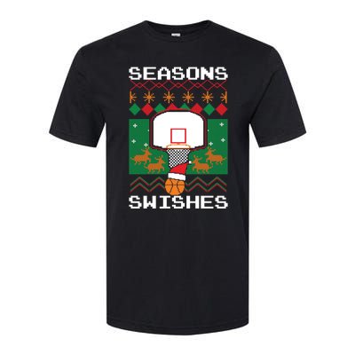 Basketball Player Ugly Christmas Sweater Seasons Swishes Softstyle CVC T-Shirt