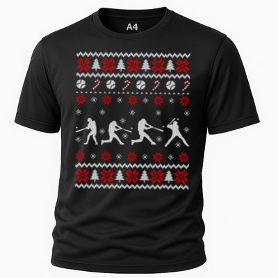 Baseball Players Ugly Christmas Sweater Xmas Gift Cooling Performance Crew T-Shirt