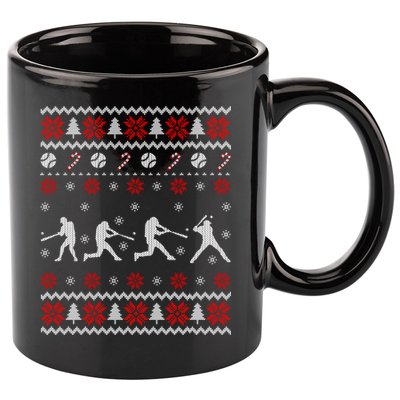 Baseball Players Ugly Christmas Sweater Xmas Gift 11oz C Handle Ceramic Mug