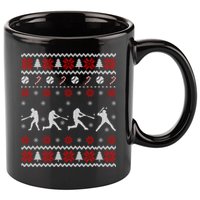 Baseball Players Ugly Christmas Sweater Xmas Gift 11oz C Handle Ceramic Mug